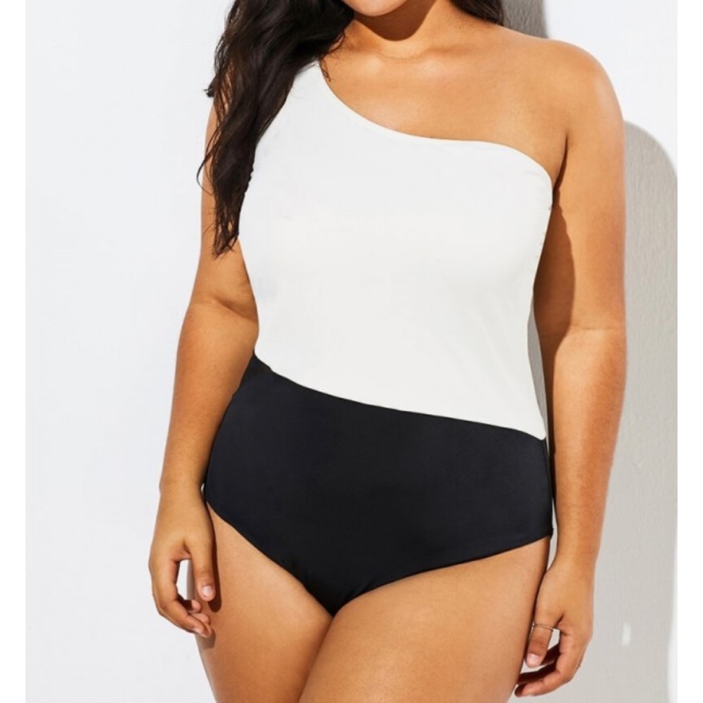 2XL MeetCurve Modern One Shoulder One Piece Swimsuit for Lady - New w/ Tag